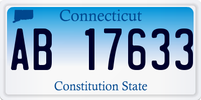 CT license plate AB17633