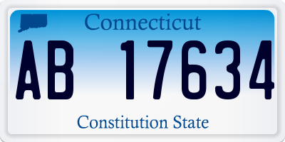 CT license plate AB17634