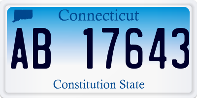 CT license plate AB17643