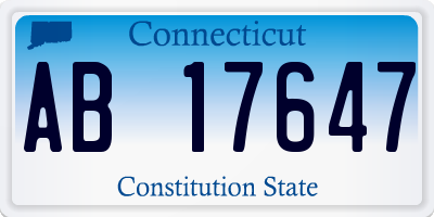 CT license plate AB17647