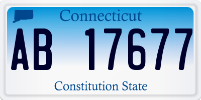 CT license plate AB17677