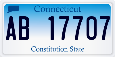 CT license plate AB17707