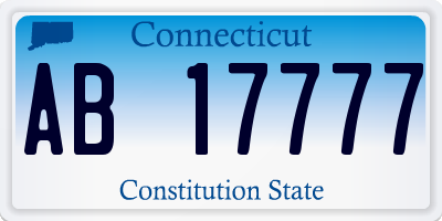 CT license plate AB17777