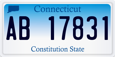 CT license plate AB17831