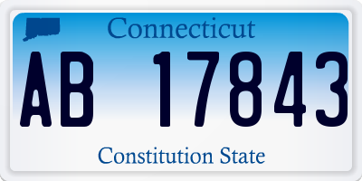 CT license plate AB17843