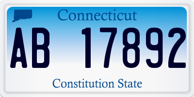 CT license plate AB17892