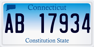 CT license plate AB17934