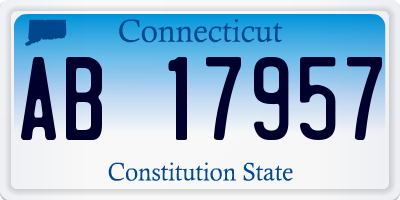 CT license plate AB17957