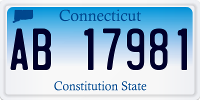 CT license plate AB17981