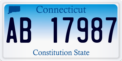 CT license plate AB17987