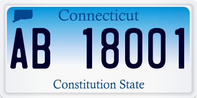 CT license plate AB18001