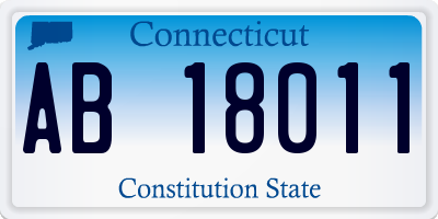 CT license plate AB18011