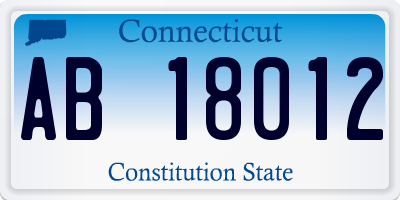 CT license plate AB18012