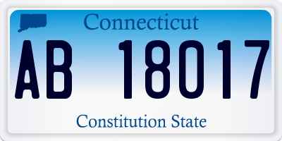 CT license plate AB18017