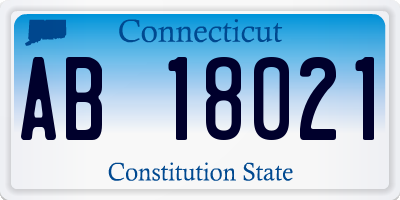 CT license plate AB18021