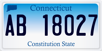 CT license plate AB18027