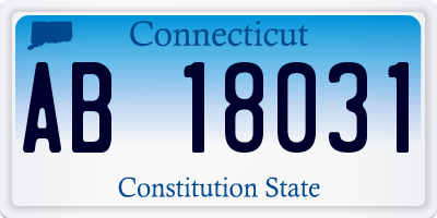 CT license plate AB18031