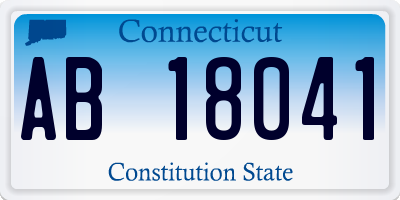 CT license plate AB18041