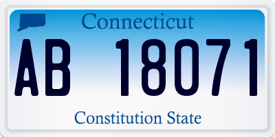 CT license plate AB18071