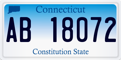 CT license plate AB18072