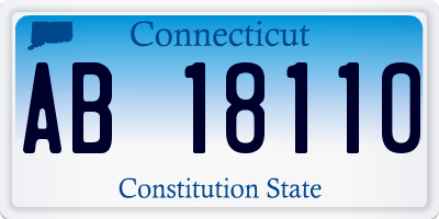 CT license plate AB18110
