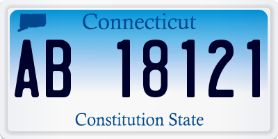 CT license plate AB18121