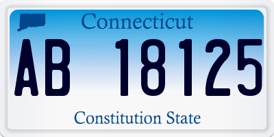 CT license plate AB18125