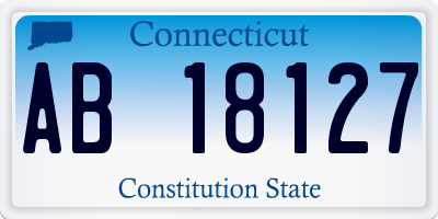 CT license plate AB18127