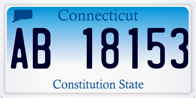 CT license plate AB18153