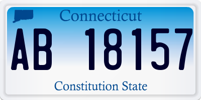 CT license plate AB18157