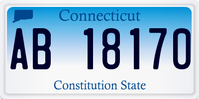 CT license plate AB18170