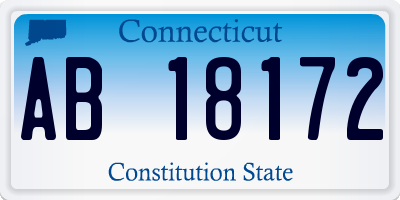 CT license plate AB18172