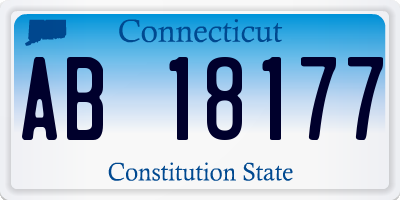 CT license plate AB18177