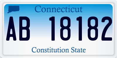 CT license plate AB18182