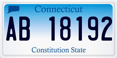 CT license plate AB18192