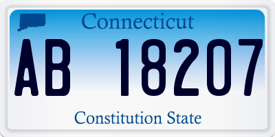 CT license plate AB18207