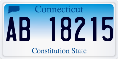CT license plate AB18215