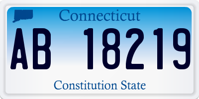 CT license plate AB18219