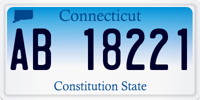 CT license plate AB18221