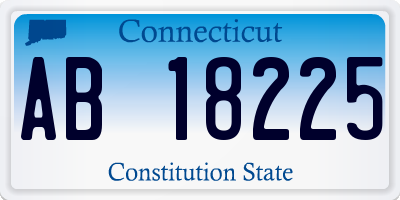 CT license plate AB18225