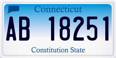 CT license plate AB18251