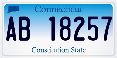 CT license plate AB18257