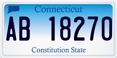 CT license plate AB18270