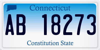 CT license plate AB18273