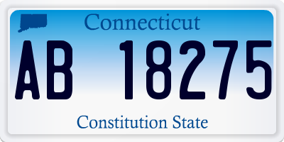CT license plate AB18275