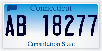 CT license plate AB18277