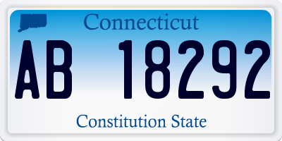CT license plate AB18292