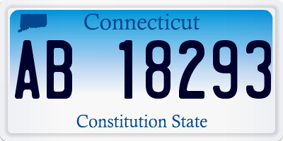 CT license plate AB18293