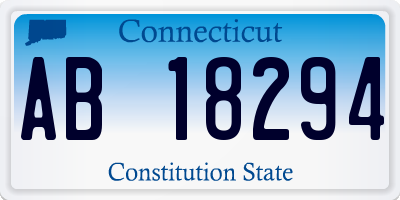 CT license plate AB18294