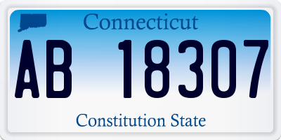 CT license plate AB18307